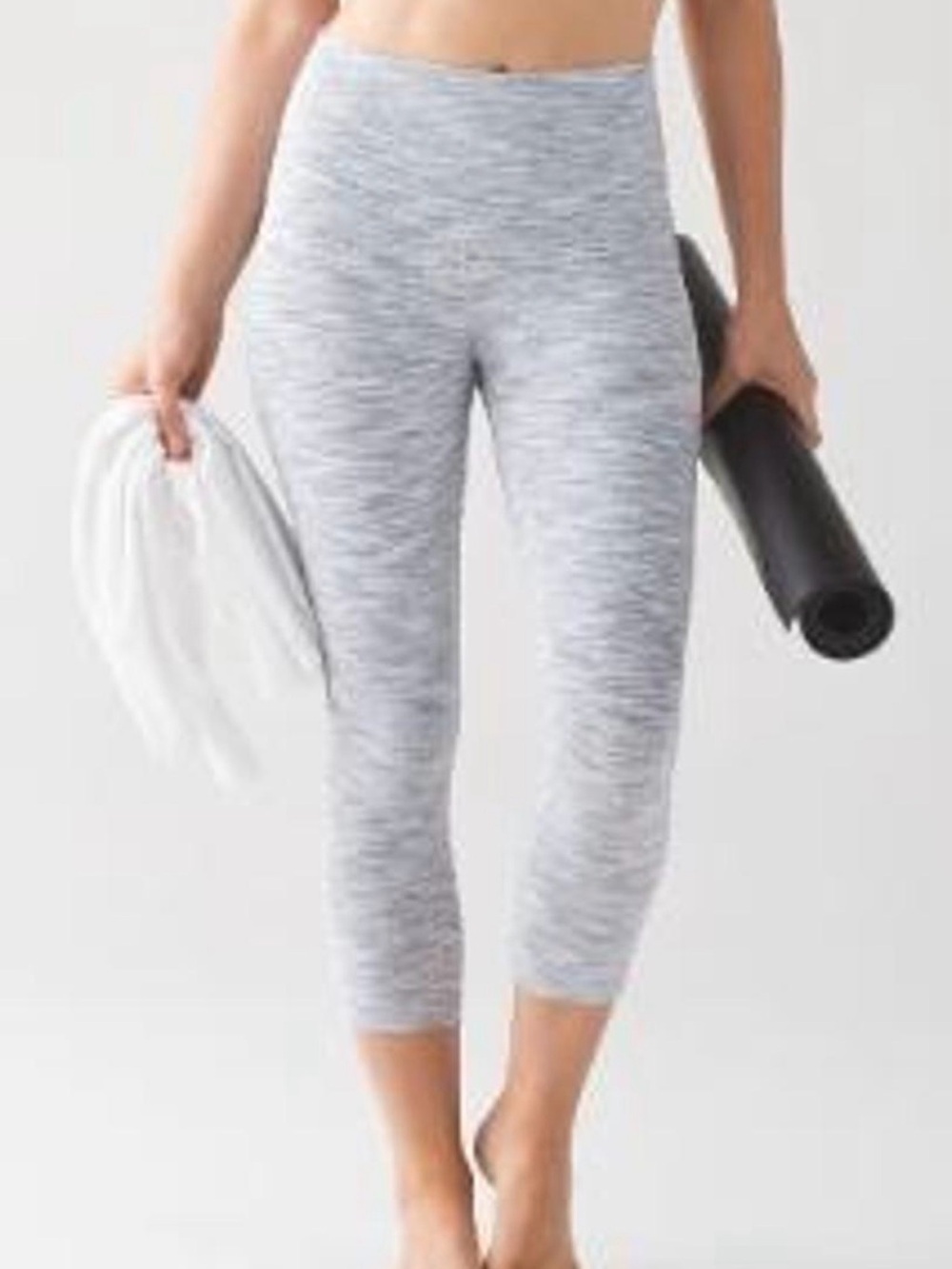 Lululemon Wunder Under gray and white space-dye pattern High waist leggings